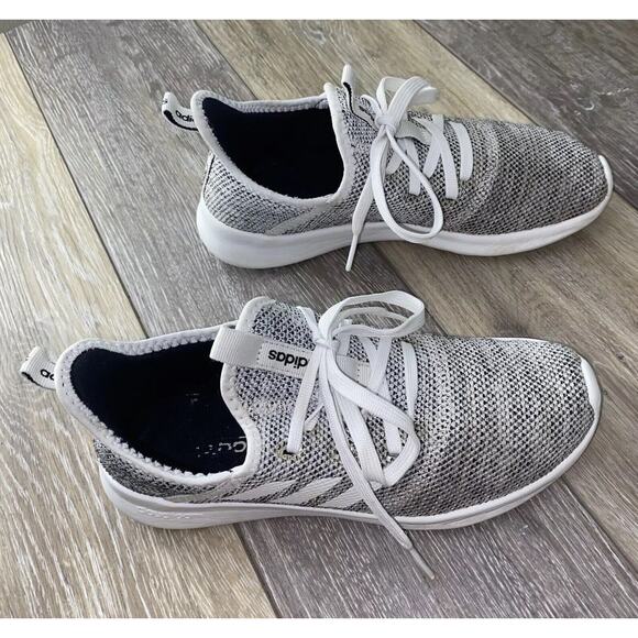 Adidas Womens US Size 6 Cloudfoam Pure DB0695 White Gray Athletic Running Shoes - Picture 2 of 12